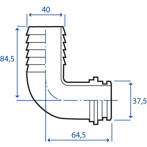 RACCORDO CURVO D40 X GIR.G1